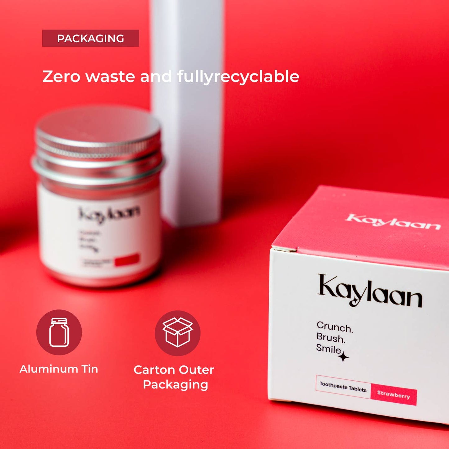 Fluoride Free Toothpaste Tablets | Strawberry | Tin