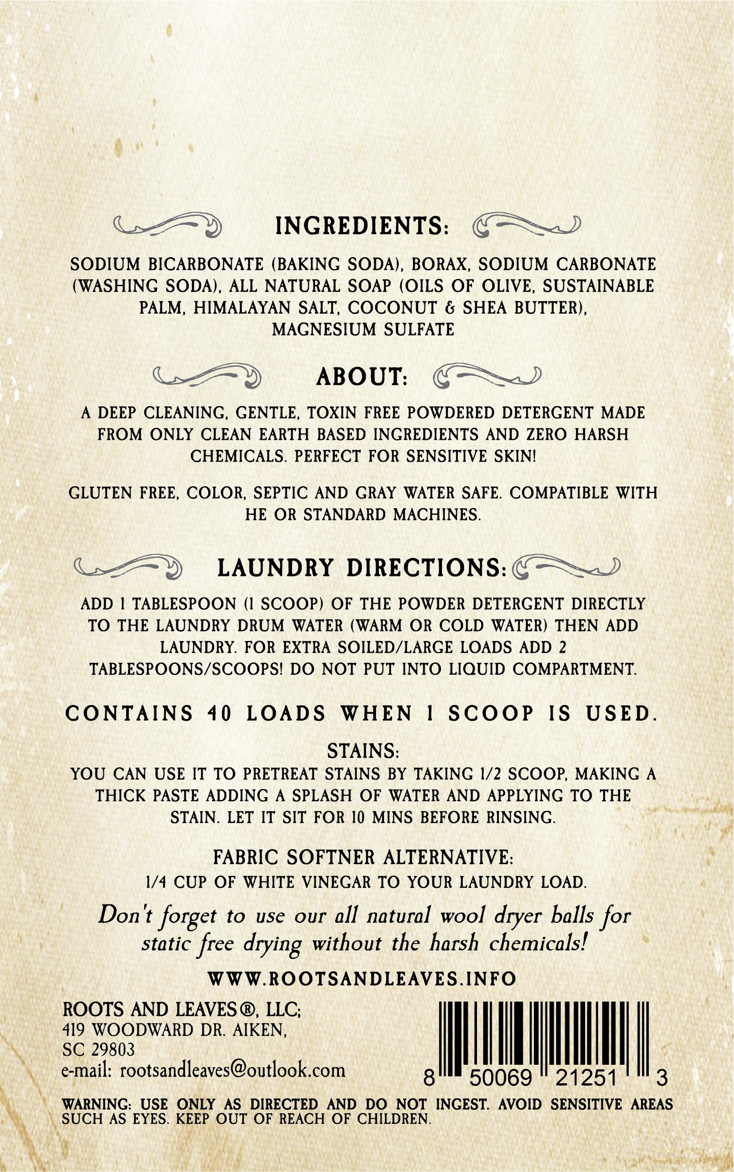 Powdered Laundry Detergent - Unscented