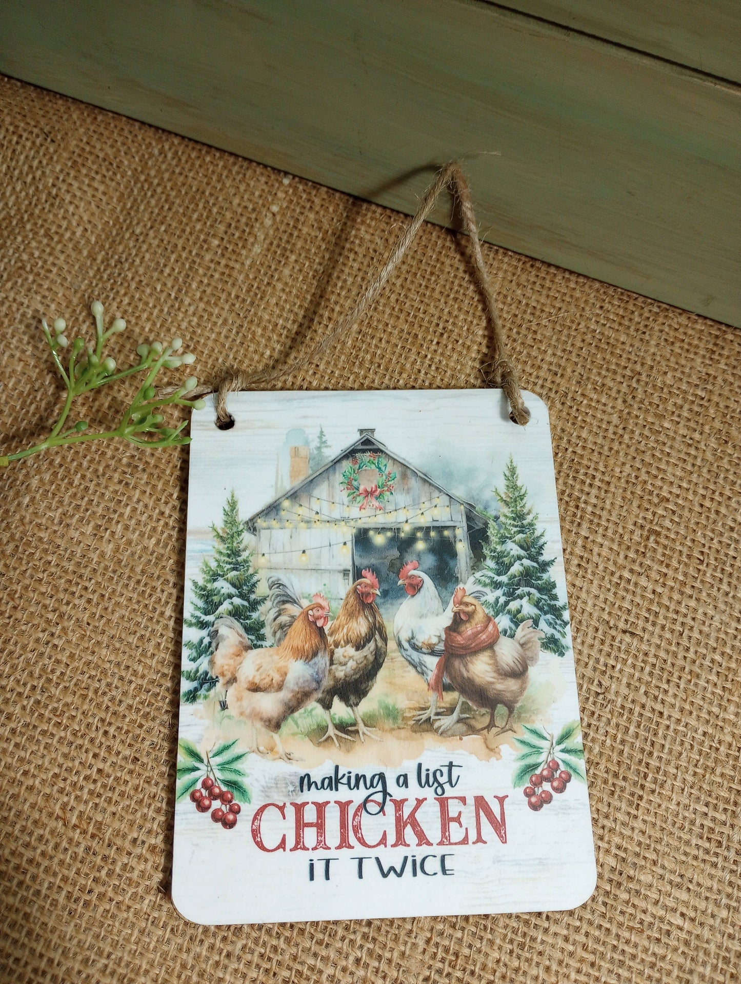 Chicken Christmas Ornament - Making a List