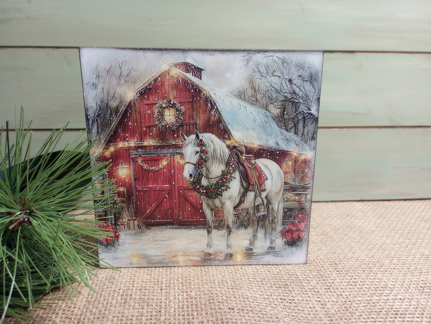 Olde Red Barn - Horse Wood Block Sign - HENRY