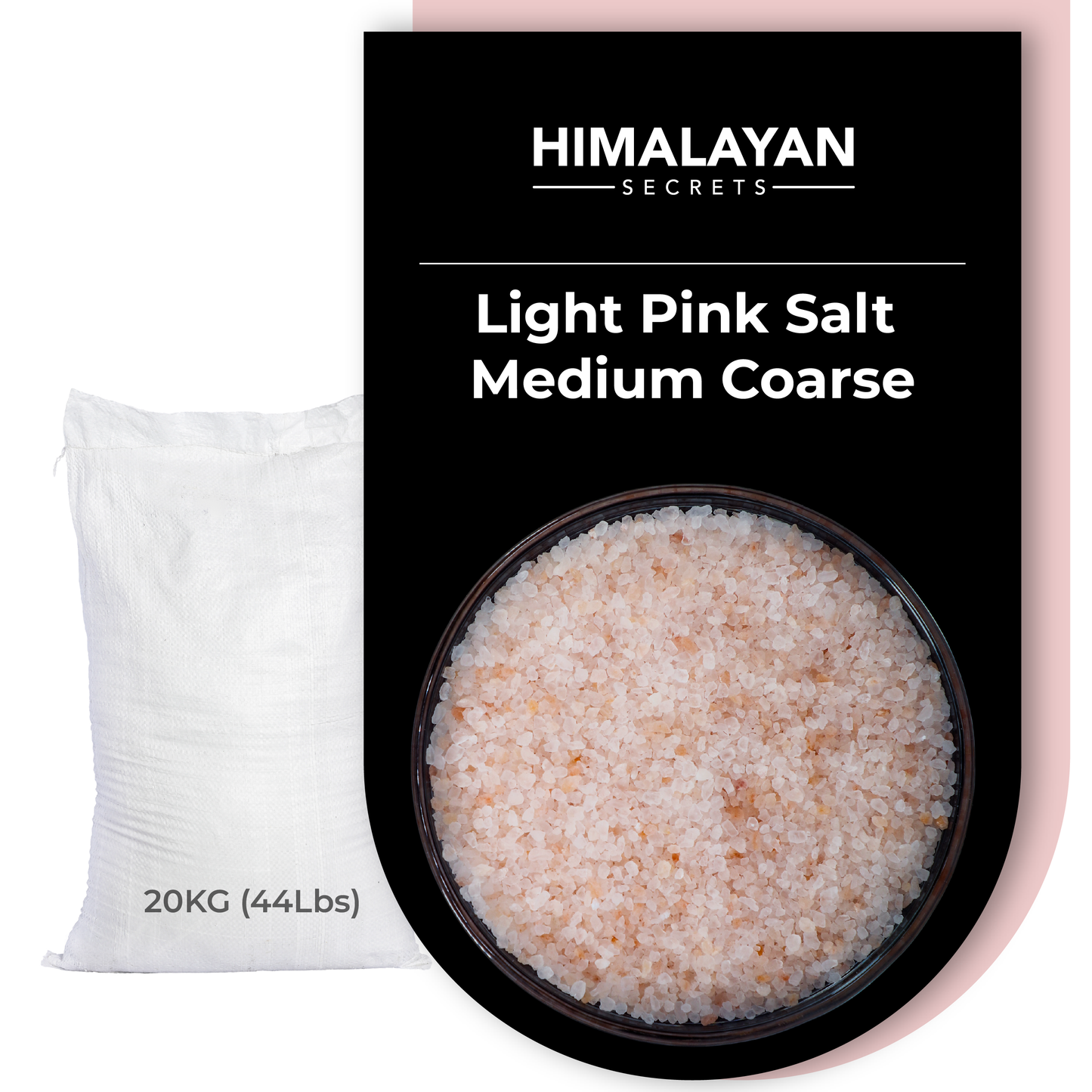 44 Lbs Edible Himalayan LIGHT Pink Salt Medium Coarse Grain