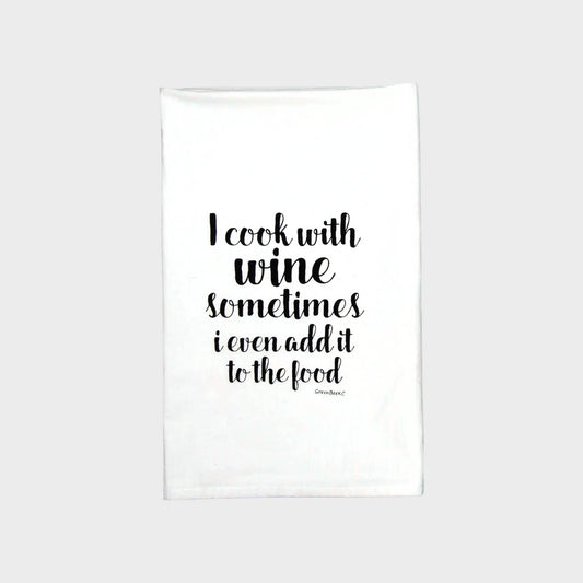 Wine Cooking Kitchen Towel | Tea Towels | Sassy Dish Towels