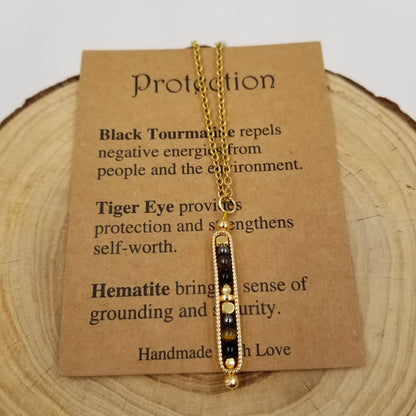 Natural Stone Wishing Bead Gift Necklace with Card
