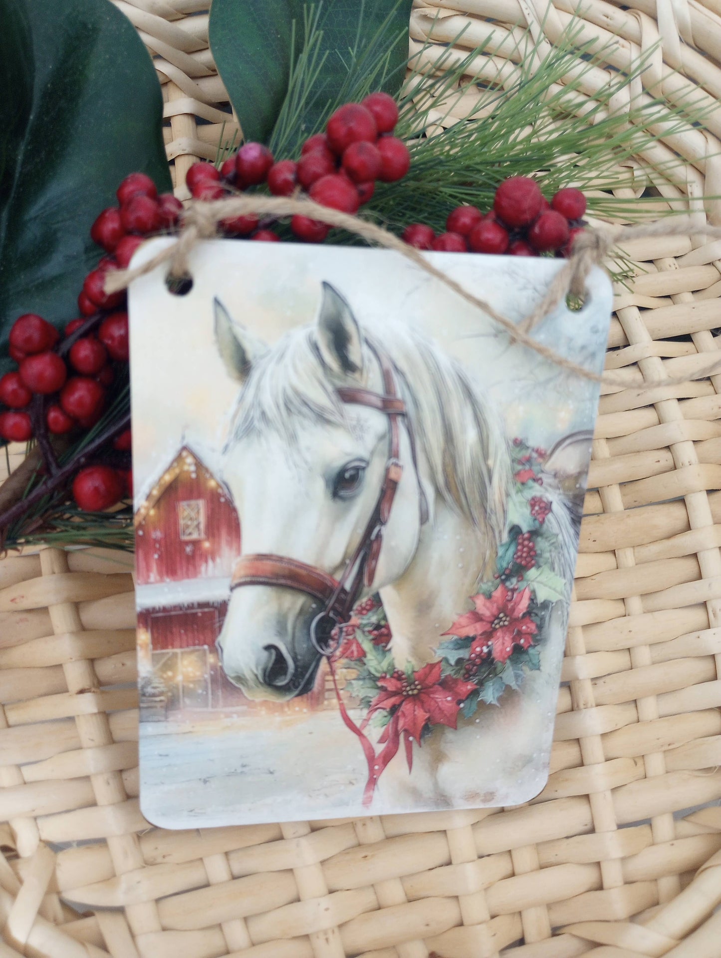 Christmas at the Olde Red Barn Ornament - Horse - CLARA