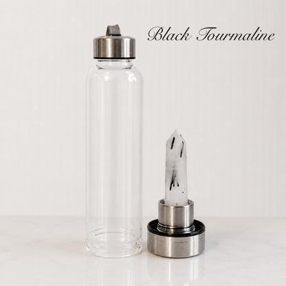 Crystal Water Bottle Cup with Natural Gemstones