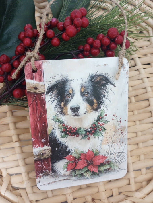 Christmas at the Olde Red Barn Ornament - Dog - Chance