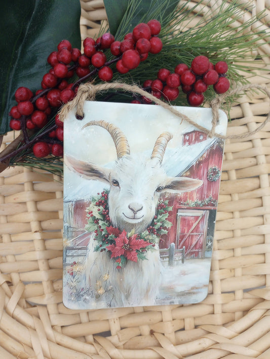 Christmas at the Olde Red Barn Ornament - Goat - WILLOW