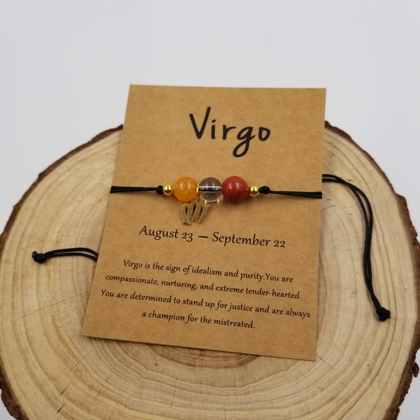Natural Stone Chakra Bead Constellation Bracelet with Card