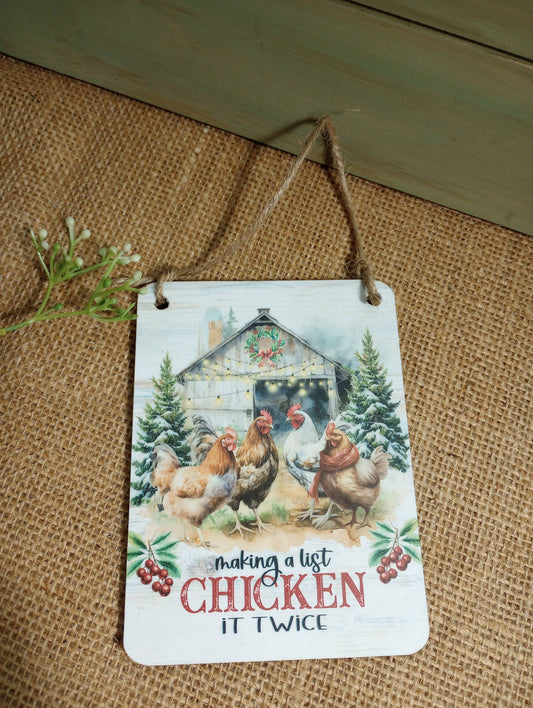Chicken Christmas Ornament - Making a List