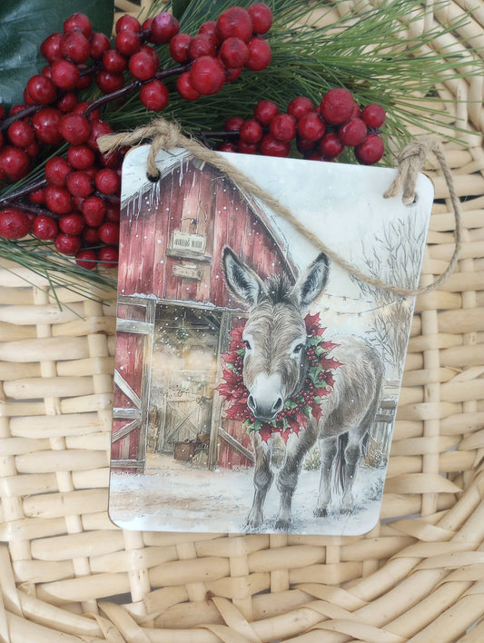 Christmas at the Olde Red Barn Ornament - Donkey = Jack