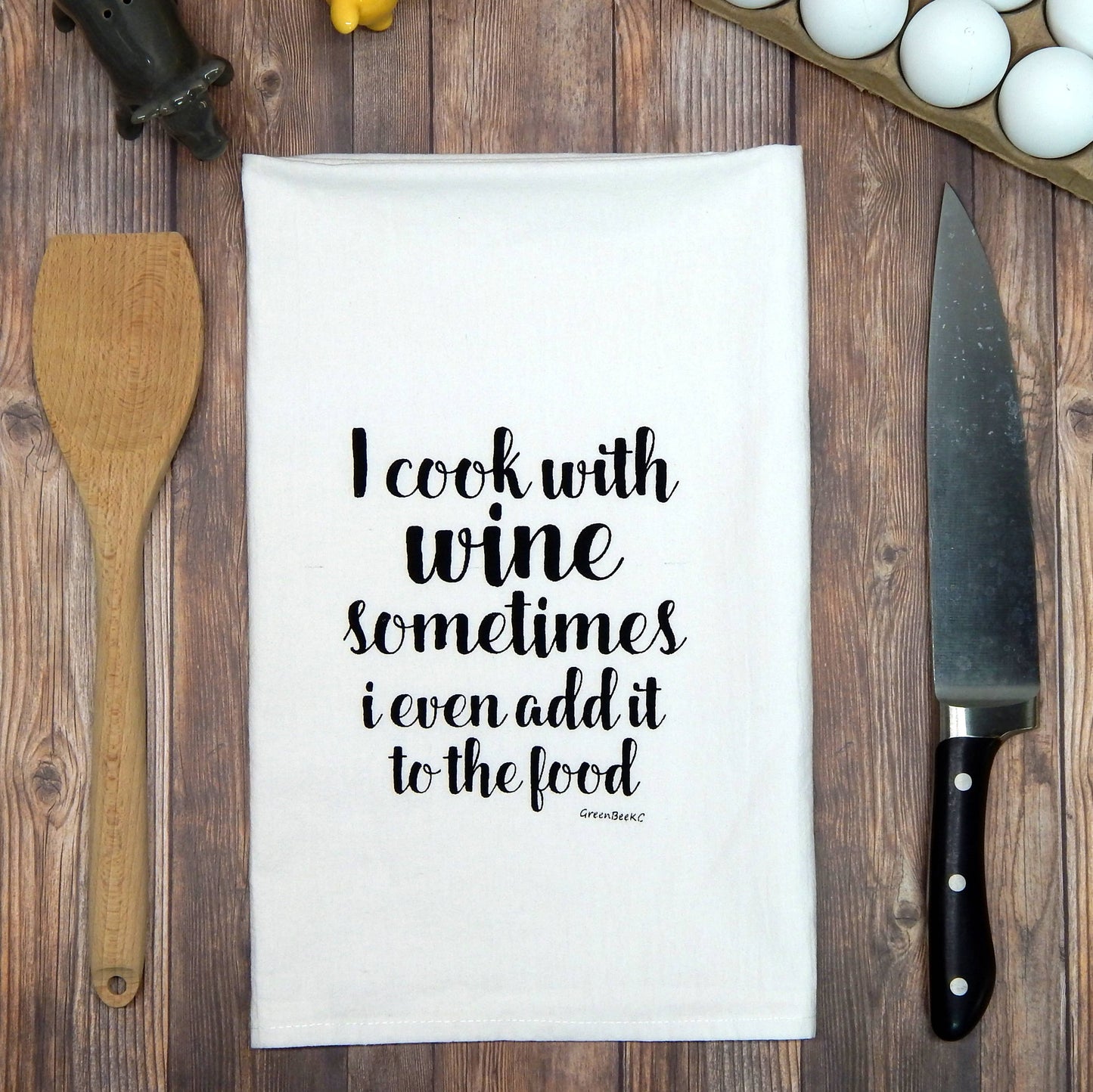 Wine Cooking Kitchen Towel | Tea Towels | Sassy Dish Towels