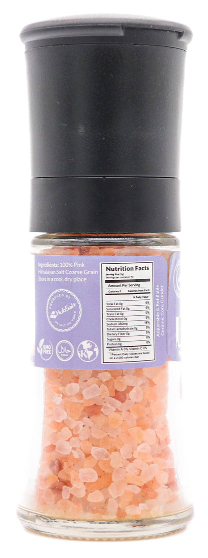 3.17 oz - Himalayan Pink Salt Coarse Grinder Glass Bottle