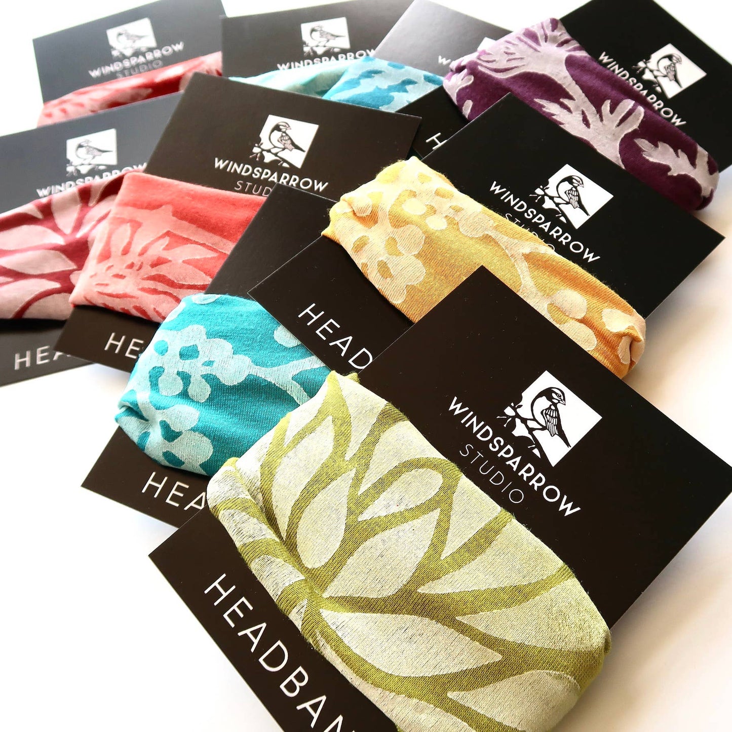 Colorful Botanical Headband Collection (white ink)