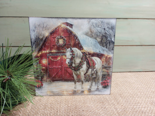 Olde Red Barn - Horse Wood Block Sign - HENRY