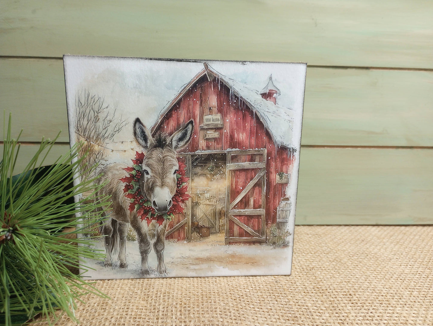 Olde Red Barn - Donkey Wood Block Sign - JACK