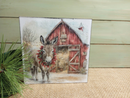 Olde Red Barn - Donkey Wood Block Sign - JACK