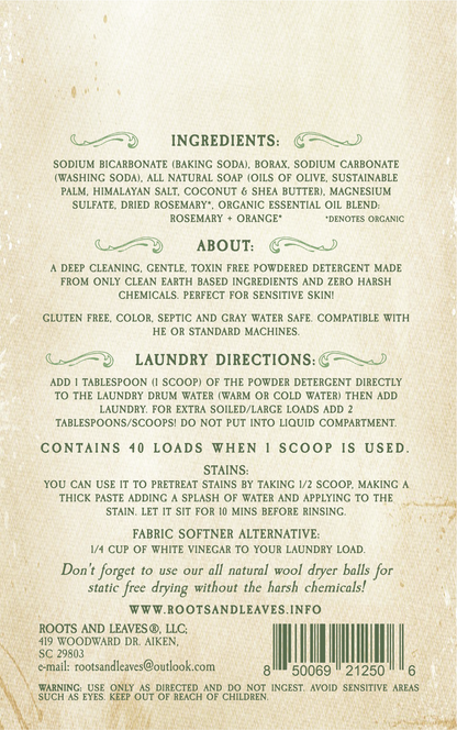 Powdered Laundry Detergent - Rosemary Orange