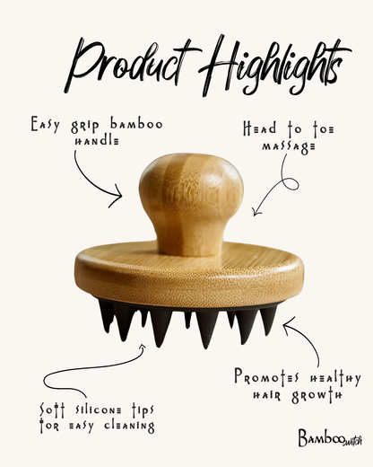 Bamboo and Silicone Scalp & Body Massager | Earth Day Best